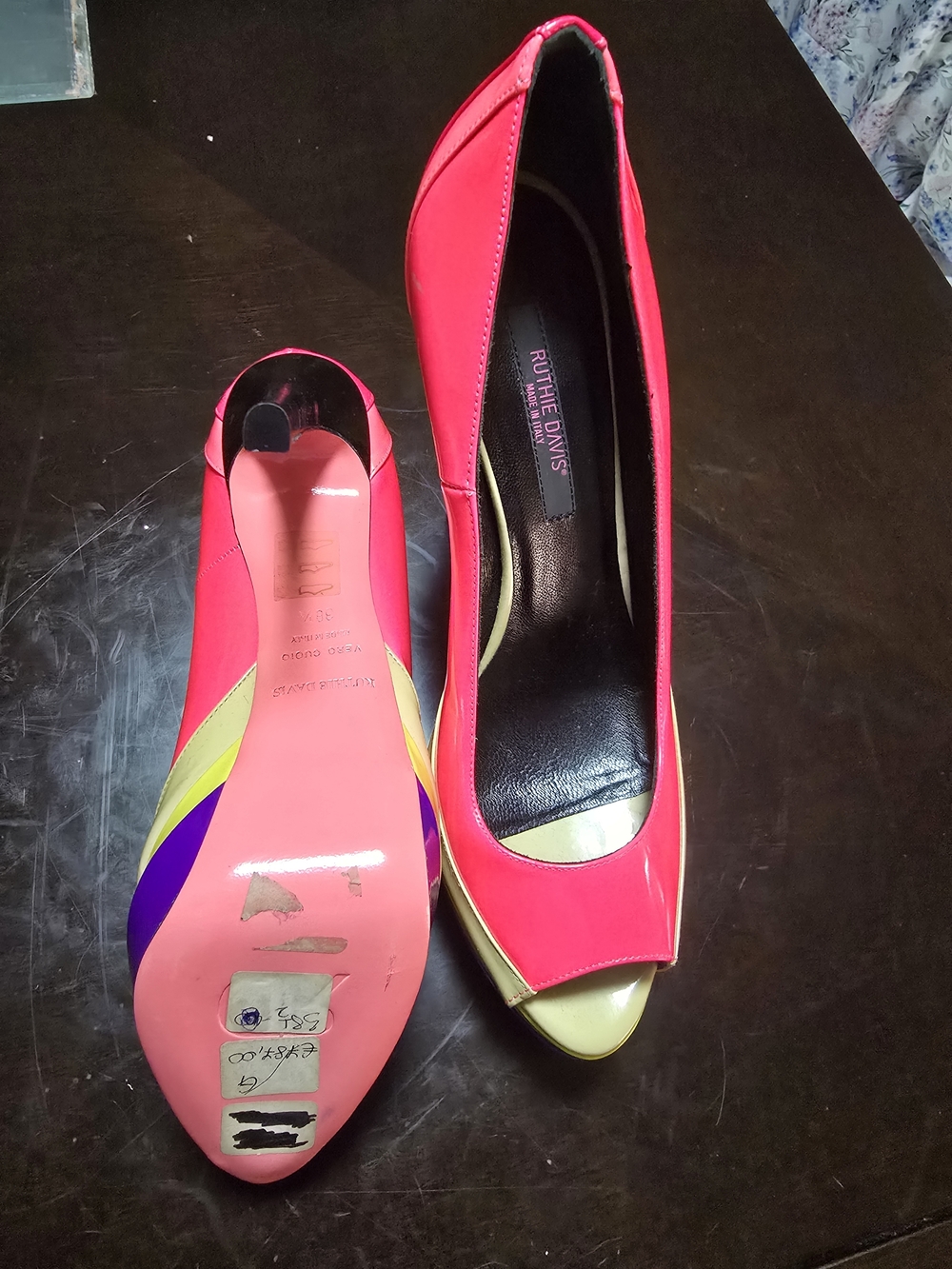 Ruthie Davis Pink Peep-Toe Pumps